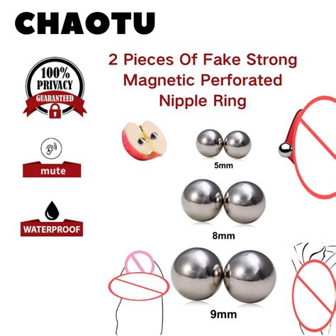 Pcs Of Fake Strong Magnetic Perforated Nipple Ring Orb Couple Sex