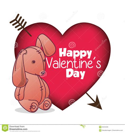 Happy Valentines Day Card Stock Illustration Illustration Of Holiday 84244226