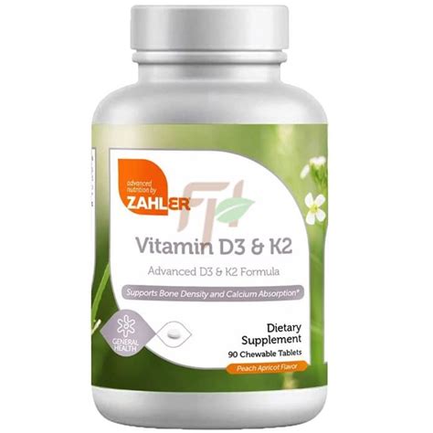 Zahler VITAMIN D3 & K2 (90 жевательных таблеток) - Купить витамины Д3 и ...