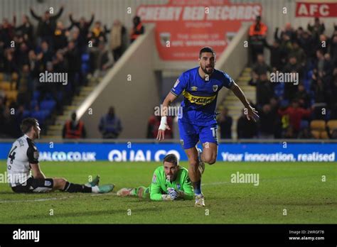 London England Th Mar Omar Bugiel Of Afc Wimbledon Celebrates