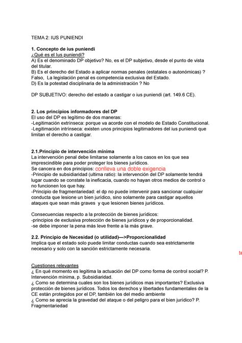 Tema 2 Derecho Penal Tema 2 Ius Puniendi 1 Concepto De Ius Puniendi ¿qué Es El Ius