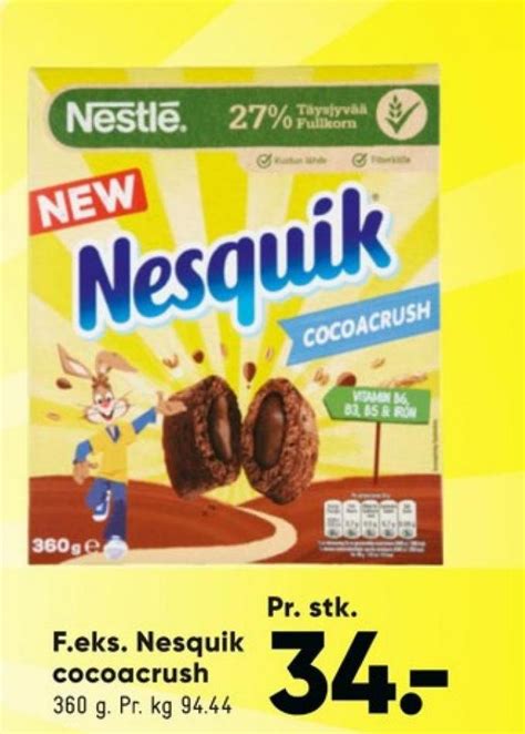 Nestlé Nesquik Cocoacrush Morgenmadsprodukt Bilka juli 2023 Alle