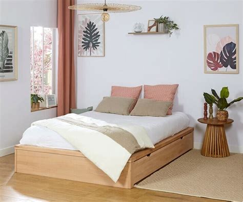 Lit Adulte Double Uma En Bois Massif Avec Matelas Inclus