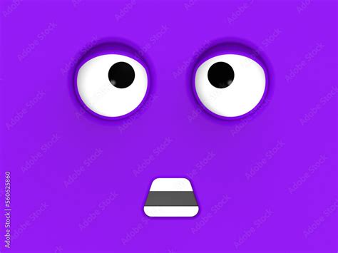 Blue Face Of Cute Character Cute Face Stupid Face Emotion Surprise Horizontal Image