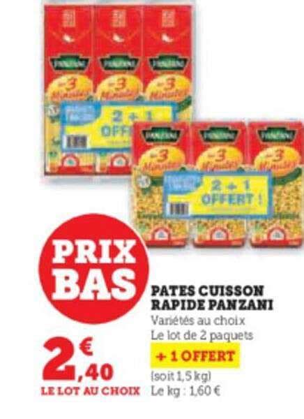 Promo Pâtes Cuisson Rapide Panzani chez Hyper U iCatalogue fr