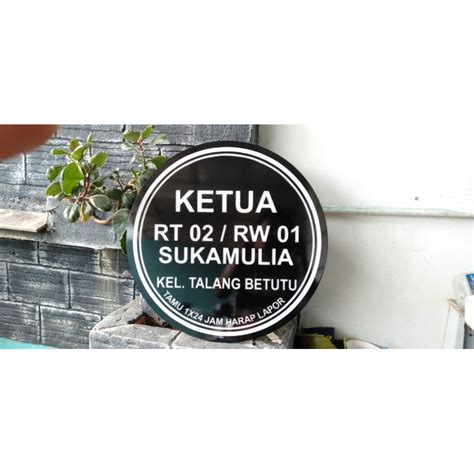 Jual Papan Ketua Rt Akrilik Papan Nama Toko Akrilik Uk D Bahan