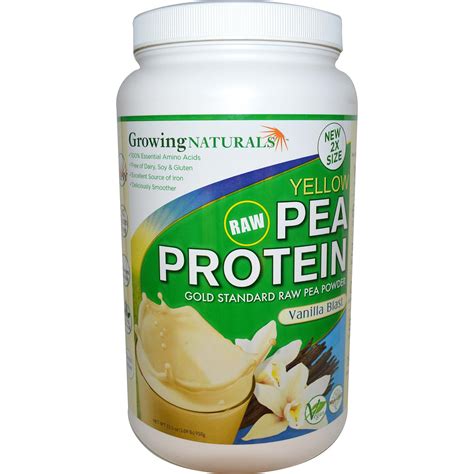 Buy Yellow Raw Pea Protein Vanilla Blast Growing Naturals In Australia