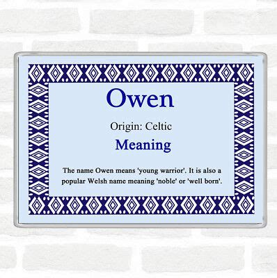 Owen Name Meaning Jumbo Fridge Magnet Blue | eBay