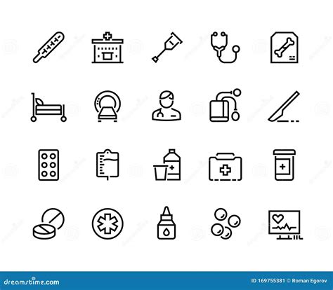 Medical Line Icons. Healthcare and Insurance, Prescription and Different Pills, Pharmacy Drugs ...