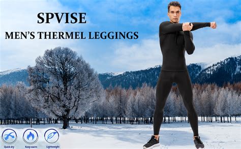 Spvise Thermal Underwear For Men Warm Running Legging Tights Winte