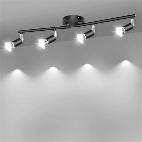 Plafonnier Led Orientable Gu Flammes Noir Spot De Plafond Pour