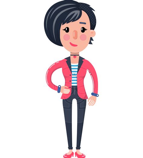 Cartoon Girl With Short Hair 112 Illustrations Graphicmama