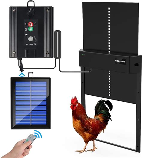 Mollan Automatic Chicken Coop Door Solar Powered Auto Chicken Door