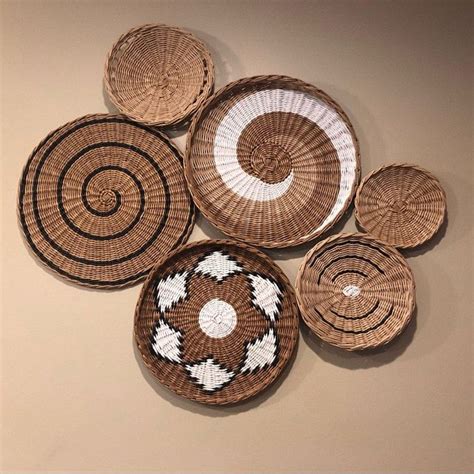 Wicker Wall Baskets Wall Decor Boho African Basket Wicker Plates Wall