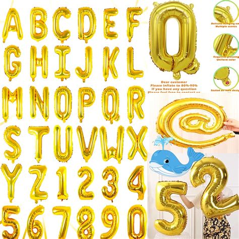 Gold Letter Balloons 16 Inch Custom Balloon Letters Alphabet Balloons