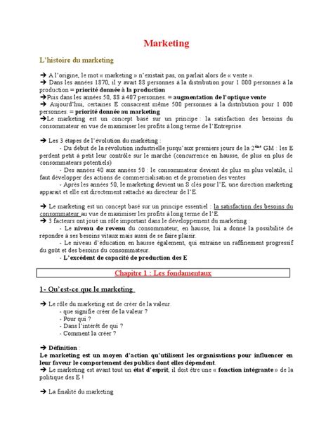 Fondamentaux Du Marketing Chapitre 1 Pdf