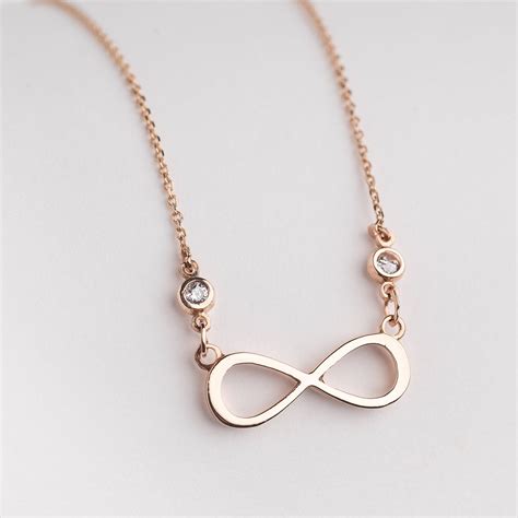 Solid Gold Infinity Necklace 14k Gold Infinity Symbol Simple Etsy