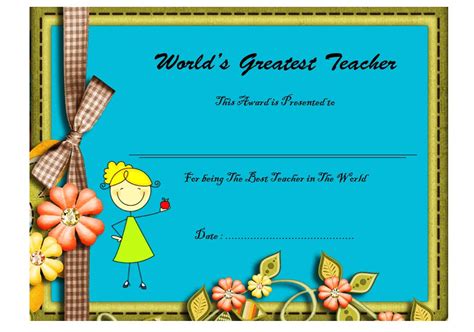 Free Printable Teacher Certificates And Awards - Printable Templates