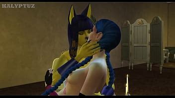 Jinx Catches Ankha Fingering And Joins Her On A Lesbian Duo League Of Legends A Crossing
