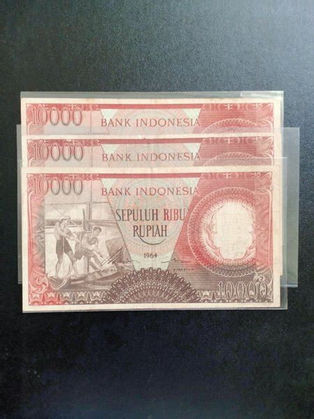 Jual Uang Kuno Pekerja Merah Seri X Replacement 10000 Rupiah Tahun 1964