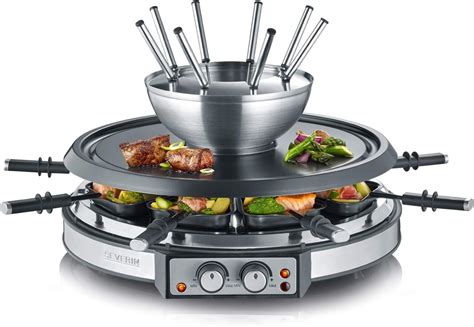 Severin Combination Use As A Cheese Pot Raclette Grill And Fondue Set