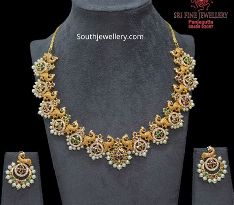 One Gram Gold Necklace Sets By Sri Fine Jewellery Indian Jewellery Designs