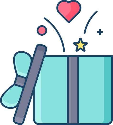 Vector Illustration Of Open Gift Box Icon In Blue Color