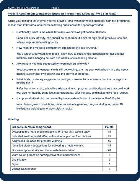 Sci Wk Assn Qreid Sci Week Assignment Page