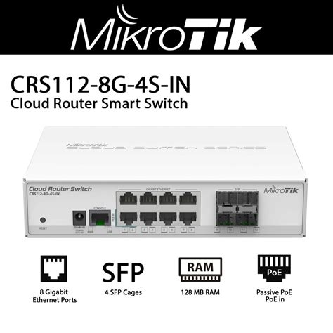 Mikrotik CRS112 8G 4S IN 8 Port 4 SFP PoE Cloud Router Switch 112 8G 4S