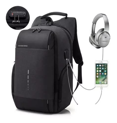 Mochila Backpack Antirrobo Candado Seguridad Kaka Bag Series Usb Power