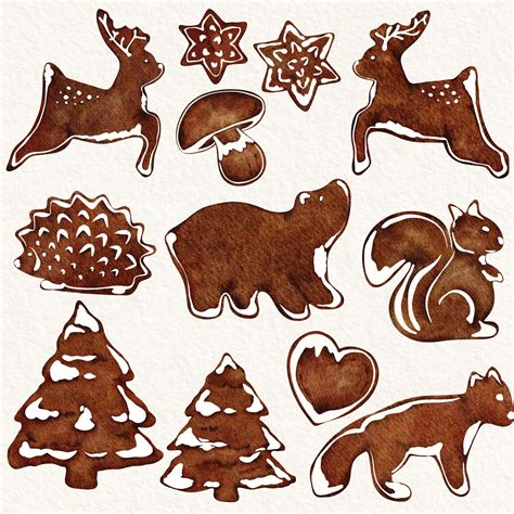 Lebkuchen Clipart Lebkuchen Png Aquarell Lebkuchen Clipart Etsy Schweiz