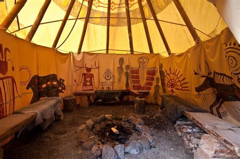 Sioux Tipi Mit Symboliner Native American Paintings Native American