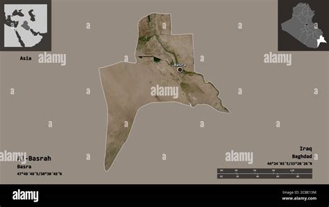 Shape Of Al Basrah Province Of Iraq And Its Capital Distance Scale