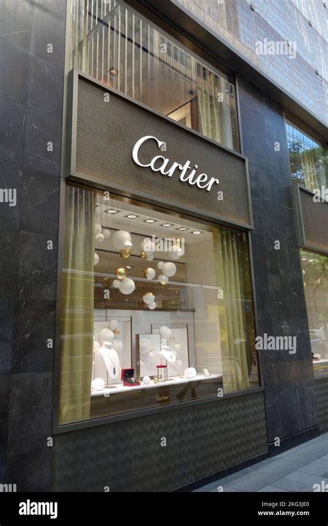 Exterior View Of Cartier S Jewellery Shop Window In Hong Kong China