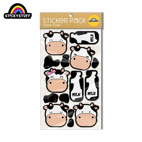 Jual Cute Cow Mini Sticker Stiker Pack Corak Sapi Stiker Vinyl