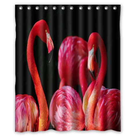 Beautiful Flamingos Shower Curtain Waterproof Made From Polyester