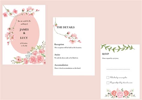 Floral Wedding Invitation Set - Etsy