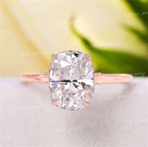 25 Ct Cushion Cut Moissanite Engagement Etsy