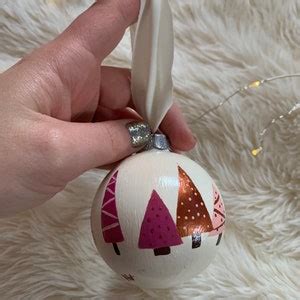 Painted Christmas Holiday Ornament Tree Ornament Decor Etsy