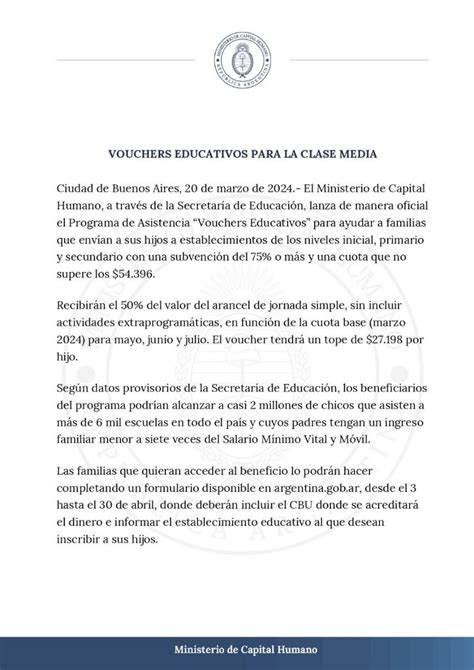 Comenz La Inscripci N A Los Vouchers Educativos Cu Les Son Los