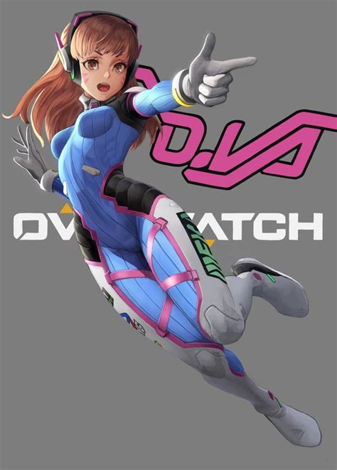 D Va From Overwatch Illustration Overwatch D Va Overwatch Bodysuit Long Hair Brunette Brown