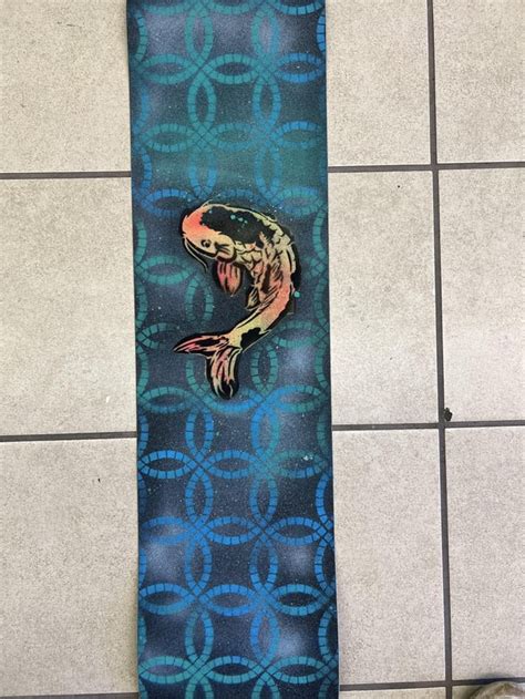 Skateboard grip tape art. : r/stencils