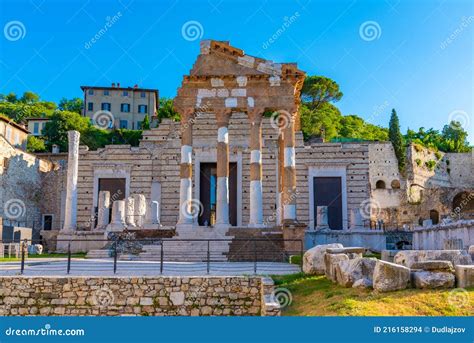 Roman Ruins of Tempio Capitolino in Brescia, Italy Stock Photo - Image ...