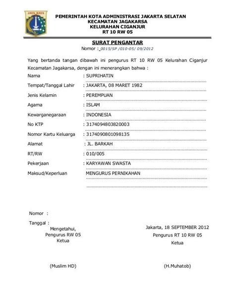 Surat Keterangan Rt Rw Artofit