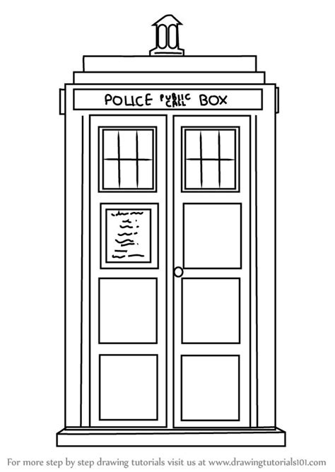 Step By Step How To Draw Tardis From Doctor Who Drawingtutorials101