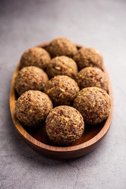 Free Photo Alsi Pinni Laddu Or Flax Seed Laddo Or Healthy Jawas Ladoo