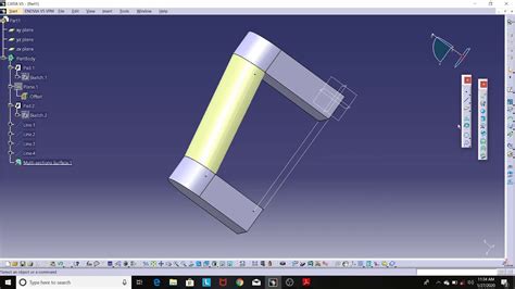 3 Wireframe And Surface Tutorial Catia V5 Creating Two Swept Surfaces