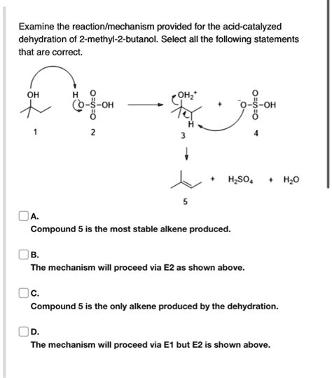 SOLVED Examine The Reactionlmechanism Provided For The Acid Catalyzed