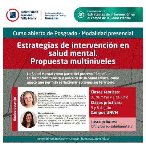 Posgrado Estrategias de intervención en salud mental Propuesta