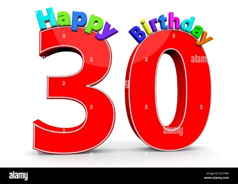 Die Zahl 30 mit Happy Birthday darauf Stock Photo - Alamy